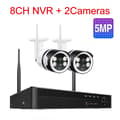 Miniatyrbillede 2 af 2: WiFi IP Kamera System, 8CH NVR, 5MP Opløsning, To Vejs Lyd,8CH og 2 stk 5MP kamera, 1T