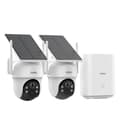 Miniatyrbillede 1 af 2: AOSU Solar WiFi Sikkerhedskamera, 3MP Opløsning, 360° Pan & Tilt,2 stk, EU-stik