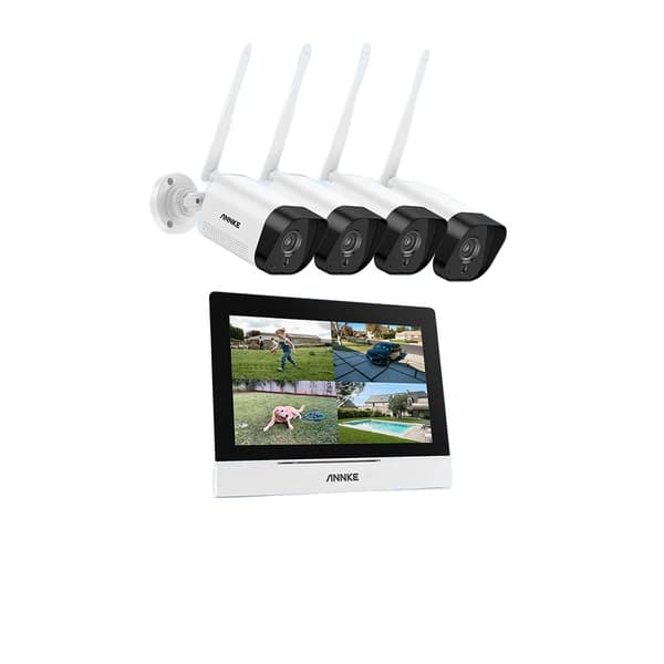 CCTV-system, 5MP HD-opløsning, Wi-Fi-forbindelse, 4-kanals indgang