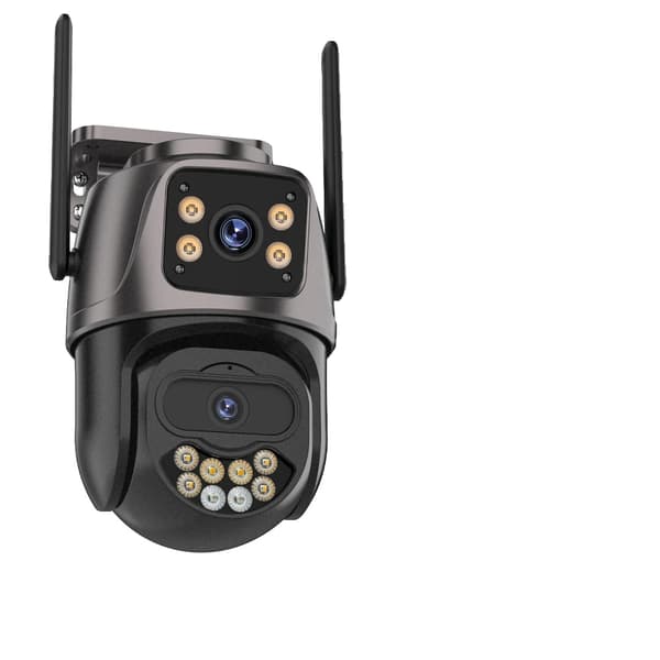 WIFI IP Kamera, Tre Linse Design, 8MP Høj Opløsning,2 objektiv med 128G, EU stik