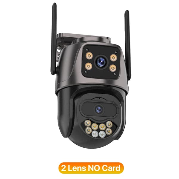 WIFI IP Kamera, Tre Linse Design, 8MP Høj Opløsning,2 objektiv uden kort, EU stik