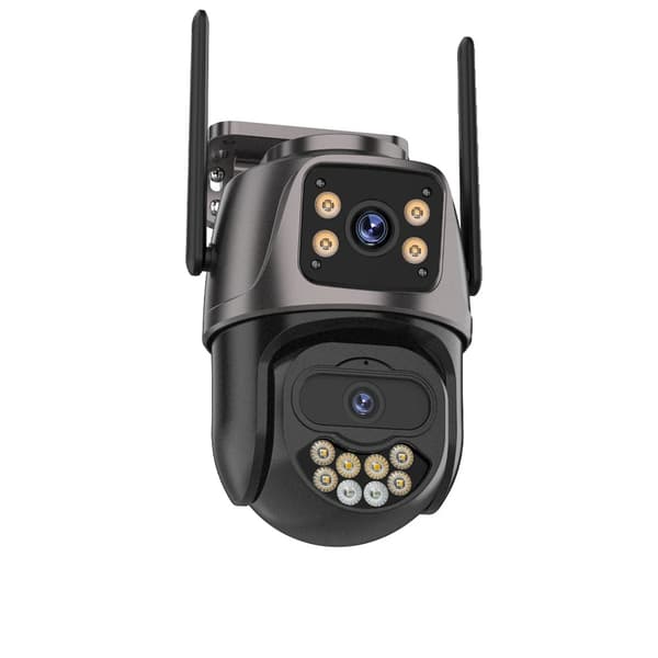 WIFI IP Kamera, Tre Linse Design, 8MP Høj Opløsning,2 objektiv uden kort, EU stik