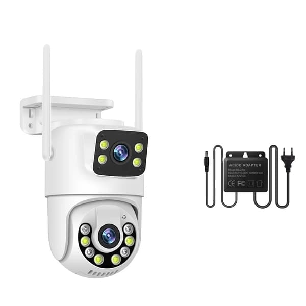Smar 6MP PTZ WiFi Kamera, Dobbelt Linse Overvågning, Farve Nattesyn,6MP x adapter