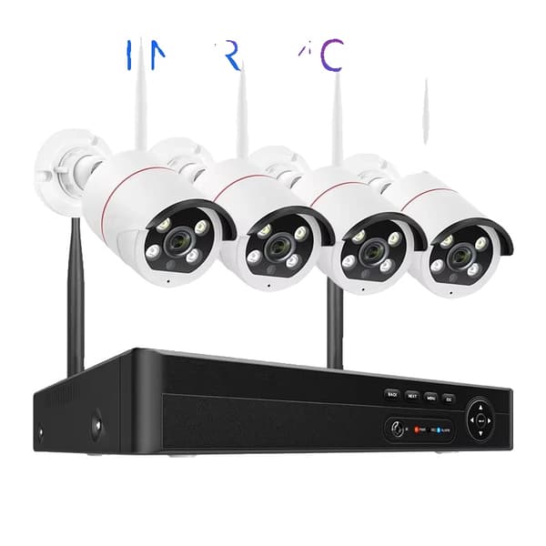 Trådløst sikkerhed CCTV-system, 5MP opløsning, tovejskommunikation,8CH NVR og 4 kamera, Ingen