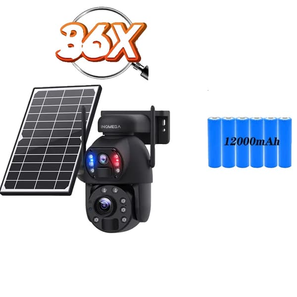 Solarsurveillancekamera, 4K opløsning, 85° synsvinkel,36X 4G