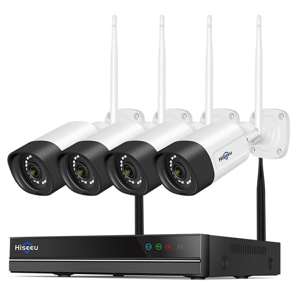 Hiseeu WiFi Sikkerhedskamera System, 10 Kanal NVR, Farve Natvision,Hiseeu WK-4HB315, EU stik