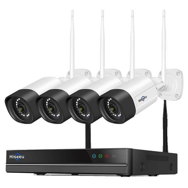 WiFi Sikkerhedskamera System, 5MP HD Video, Farve Nattesyn,Hiseeu WK-4HB315, EU stik