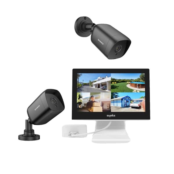 SANNCE CCTV -järjestelmä, 10,1" näyttö, 1080P resoluutio,2kpl Kamera