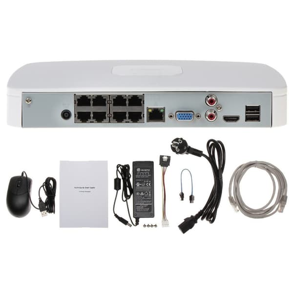 Nätverksvideoinspelare, PoE 8-port, stöder flera upplösningar,Ingen, EU-kontakt, 8CH