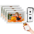Miniatyrbillede 1 af 2: TMEZON Video Dørtelefon, 7-Tommer Farvetouchskærm, 1080P Kamera,4Monitor1Dørklokke