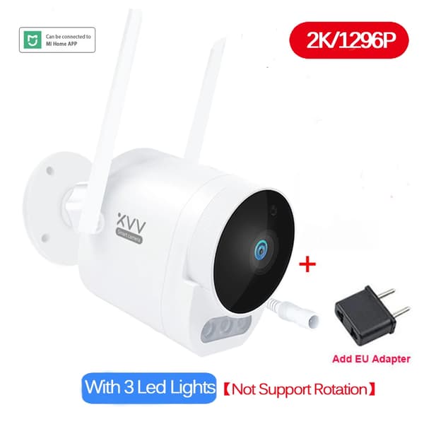 Smart utomhus IP-kamera, 3,0 megapixlar, Wi-Fi-anslutning,Med LED-ljus EU