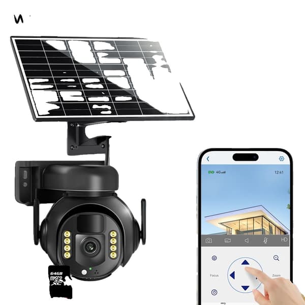 Udendørs solkamera, 8MP opløsning, 4G forbindelse,8MP Tilføj 64G, EU stik