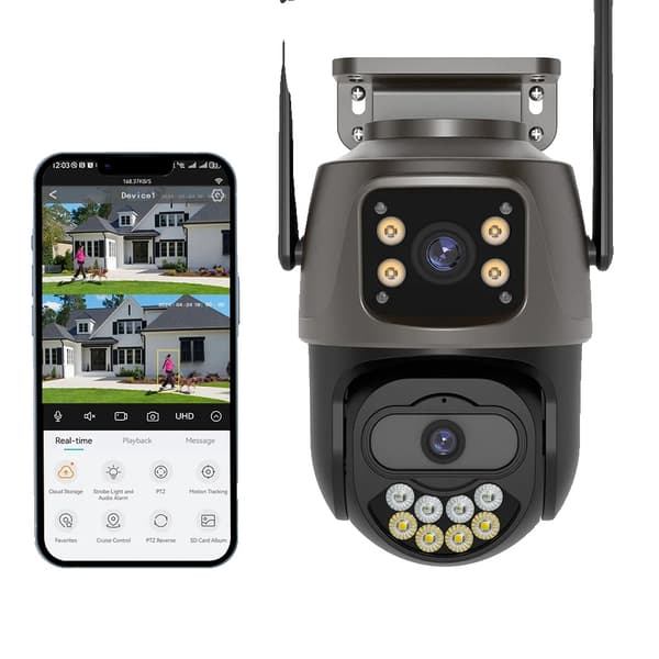 10MP Säkerhetskamera, AI Mänsklig Detektion, IP66 Vattentålig,10MP INGEN Kort, Eu plugg