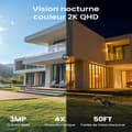 Miniatyrbillede 2 af 4: Trådløst udendørs WiFi-overvågningskamera, integreret solpanel, Full HD 1080P, farve nattevision