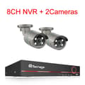 Miniatyrbild 2 av 2: Övervakningssystem med CCTV, 4MP HD-upplösning, tvåvägsljud,8CH NVR 2 Kameror, 1T