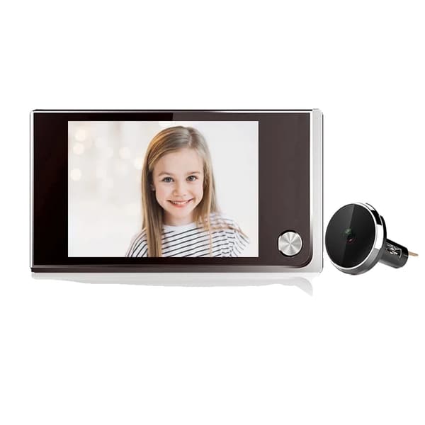 Peephole Dørklokke Kamera, 3,5 Tommer LCD Skærm, 120° Vidvinkel Linse,1stk, Brun