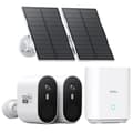 Miniatyrbillede 1 af 2: AOSU WiFi Solarsikkerhedskamera System, 2K Klarhed, 166° Ultra Bredvinkelobjektiv,HVID