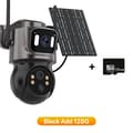 Miniatyrbillede 2 af 2: Solarlampe IP Sikkerhedskamera, 4MP Ultra HD, Dobbelt Linse System,Sort Tilføj 128G
