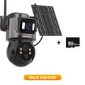 Pikkukuva 2 / 2: Aurinkokäyttöinen IP-turvakamera, 4MP Ultra HD, kaksoislinssejä järjestelmä,Musta Lisää 64G