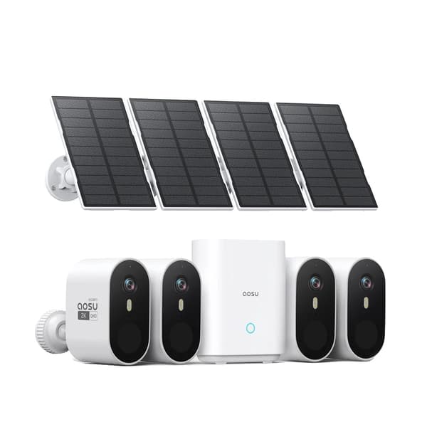 AOSU Solar Sikkerhedskamera System, 3MP Opløsning, To-Vejs Tale, 365 Dages Drift