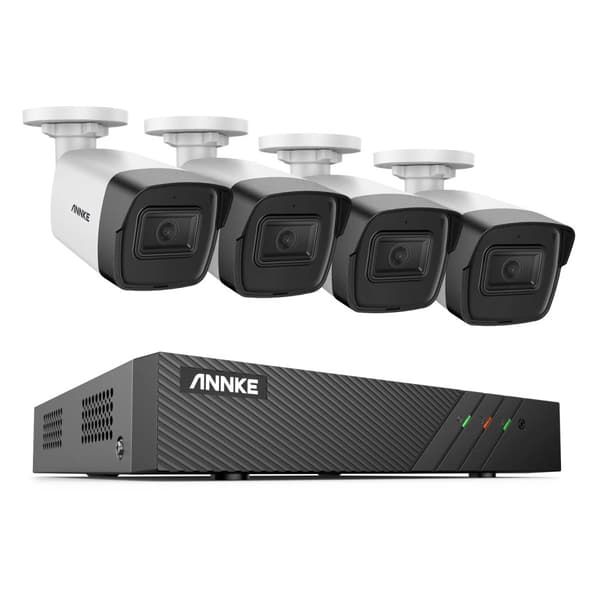 5MP POE Videoövervakningskamerasystem, 8-kanalsingång, inbyggd mikrofon,4st kameror, 1T