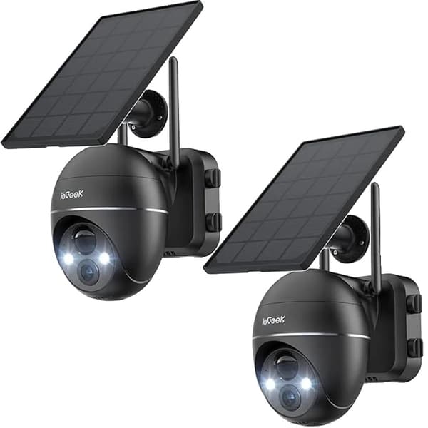 Solenergidriven utomhuskamera, 2K HD-upplösning, 355° panorering och lutning, tvåvägsljud