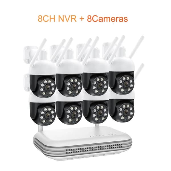 WiFi IP Kamera System, 8CH, 4MP,Ingen, 8CH 8Stk Kameraer