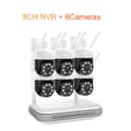 Miniatyrbillede 2 af 2: WiFi IP Kamera System, 8CH, 4MP,Ingen, 8CH 6Pcs Kameraer