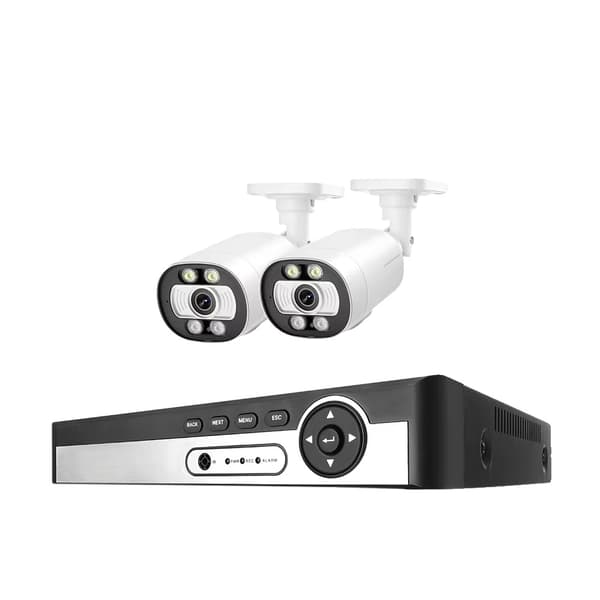 CCTV-kamerasystem, 8-kanals NVR, 5MP HD-video, tovejrslyd,4T, 8CH NVR 2 kameraer