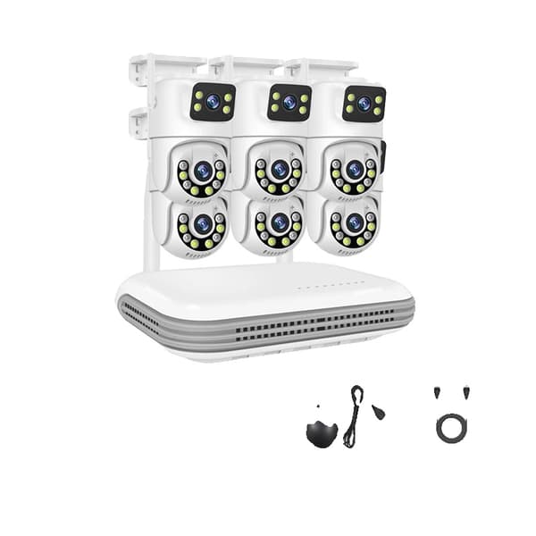 Trådløst CCTV-system, Kanal NVR, Dual Linse Kameraer, Nattesyn,Ingen, 8CH NVR og 6 kamera