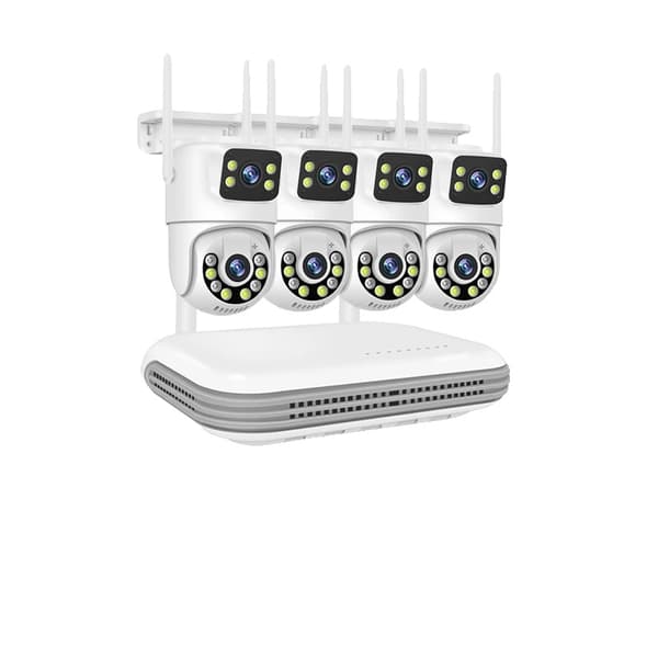 Trådløst CCTV-system, Kanal NVR, Dual Linse Kameraer, Nattesyn,8CH NVR og 4 kamera, 500g