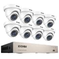 Miniatyrbillede 1 af 2: Sikkerhedskamera system, 8CH DVR optager, 2MP Dome kameraer,8 Hvide Kameraer, 1T