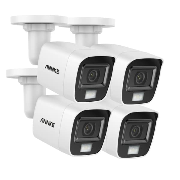 Säkerhetskamerakit, 5MP HD, IP67 Väderbeständig, Inbyggd Mikrofon,4 St Kameror
