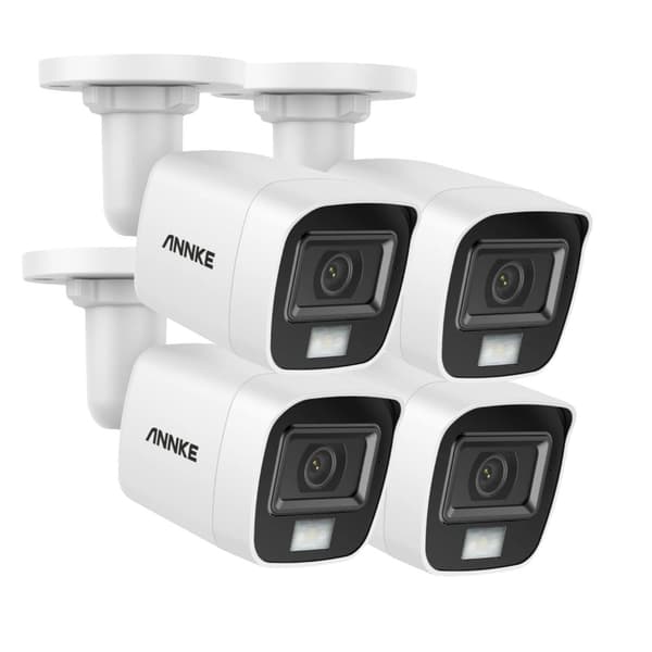Säkerhetskamerakit, 5MP HD, IP67 Väderbeständig, Inbyggd Mikrofon,4 St Kameror