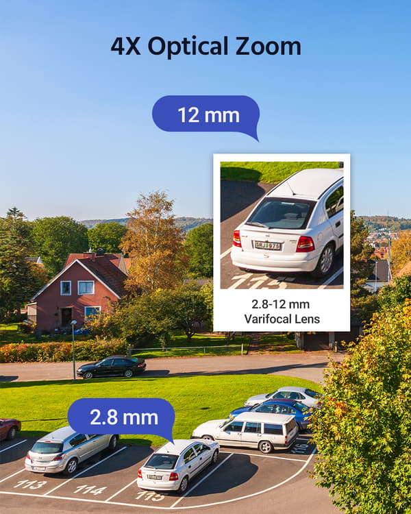 Sikkerhedskamera, 4MP Super HD, 4X optisk zoom