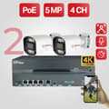 Miniatyrbillede 2 af 2: Udendørs sikkerhedskamerasystem, 5MP opløsning, smart farve natvision, kanal,1T, 1x4CH 2x5MP Kamera
