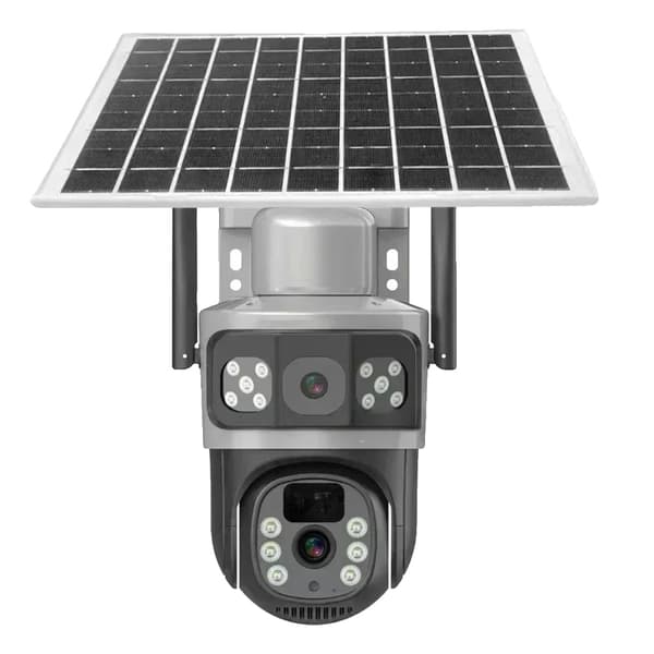 Udendørs sikkerhedskamera, 4G-forbindelse, 360° synsvinkel, dual linse system,4G kamera 256GB-B