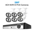 Miniatyrbild 2 av 2: 5MP POE CCTV-system, dubbla ljuslägen, förbättrad nattsyn,8CH NVR 6ST CAM 5MP, Ingen inbyggd HDD