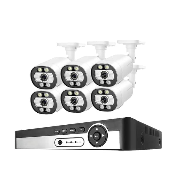 5MP POE CCTV-system, dubbla ljuslägen, förbättrad nattsyn,8CH NVR 6ST CAM 5MP, Ingen inbyggd HDD
