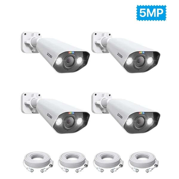 Bullet POE-kamera, Smart Menneske Køretøjsdetektion, Farve Natvision,5MP 4PK
