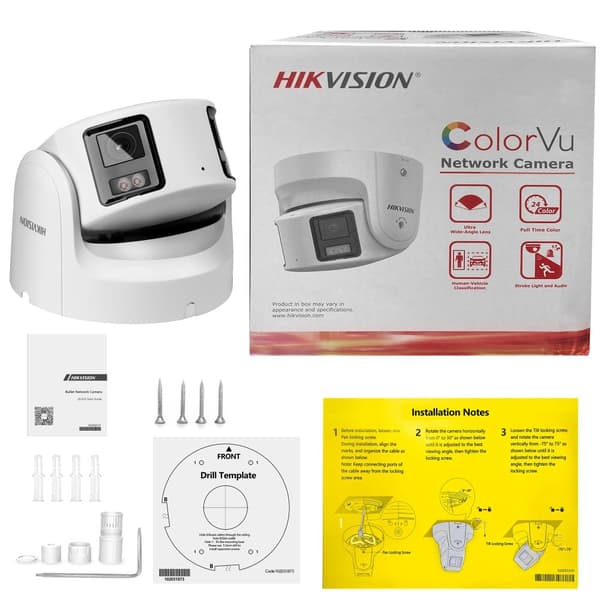 Hikvision 8MP ColorVu IP-kamera, 4 mm objektiv, för inomhus- och utomhusbruk,8 MP Vit, 4 mm