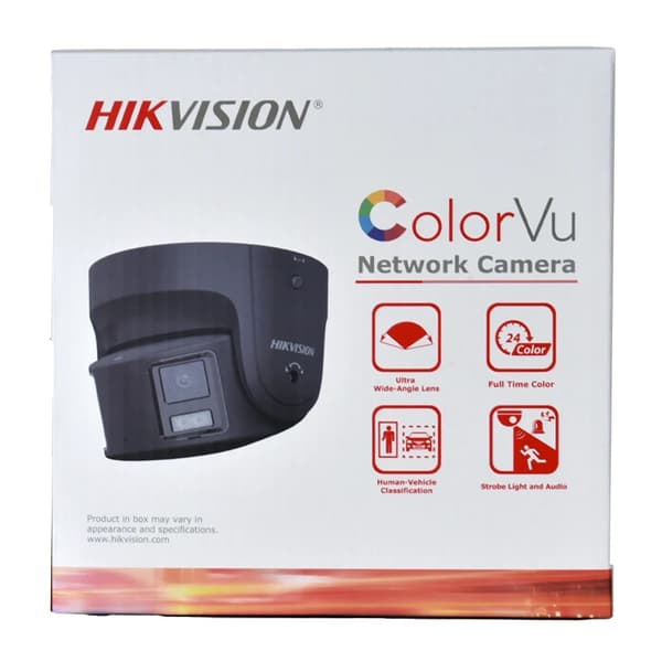 Hikvision 8MP Kamera, 24/7 Färgavbildning, Smart Mänsklig och Fordonsdetektering,Original 8MP svart, 4 mm
