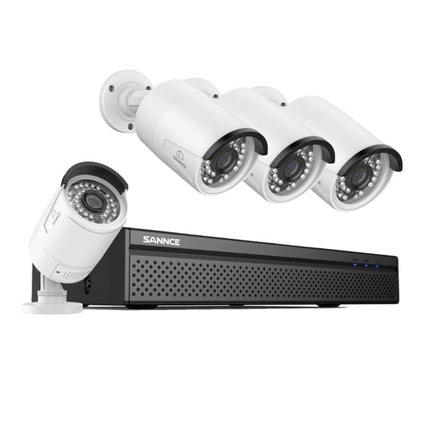 8MP POE Säkerhetskamerasystem, Tvåvägsljud, Nattseende upp till 30 meter,4ST 0TB