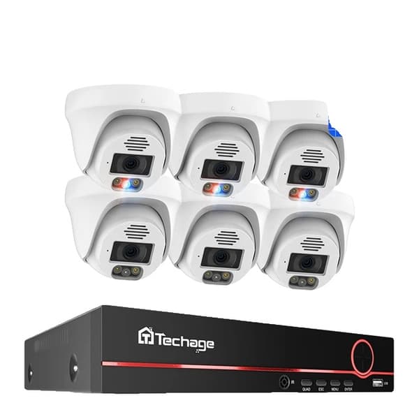 POE Sikkerhedskamera System, 4K Opløsning, Ansigtsgenkendelse, , None, 8CH 6pcs 5MP Cameras