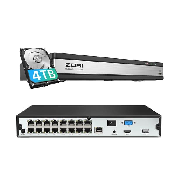 4K PoE NVR, 16 kanaler, H.265+ komprimering,16CH, 4T