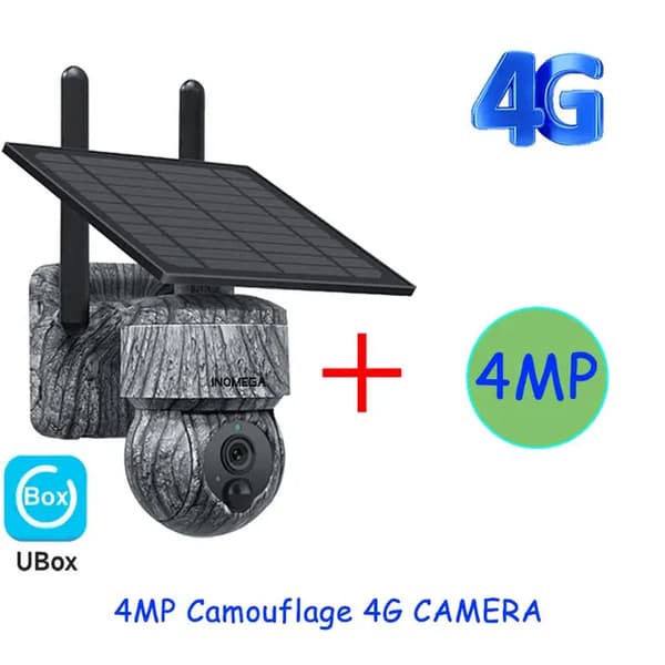 Trådløs PTZ Solar Kamera, 5MP Opløsning, Tovejs Lyd, 4MP 4G