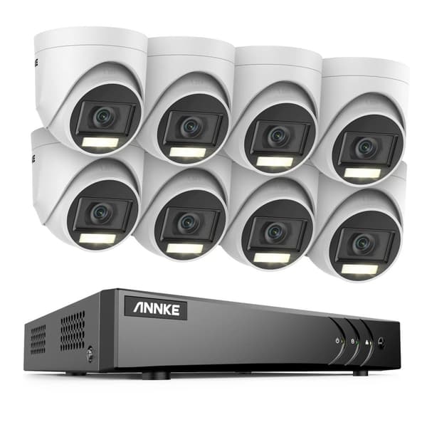 8CH DVR CCTV Sikkerhedssystem, 5MP Ultra HD Opløsning, Infrarød Nattesyn,2T, 3K CMOS-kamera