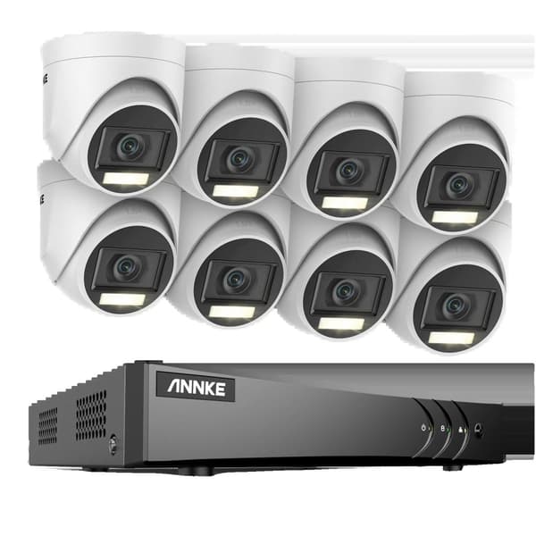 8CH DVR CCTV Sikkerhedssystem, 5MP Ultra HD Opløsning, Infrarød Nattesyn,2T, 3K CMOS-kamera