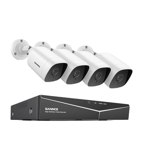 SANNCE 8CH DVR CCTV System, 5MP Opløsning, Bevægelsesdetektion,1080P 4PCS DVR Kit-a, 4T
