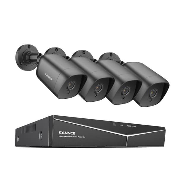 SANNCE 8CH DVR CCTV System, 5MP Opløsning, Bevægelsesdetektion,4T, 1080P 4PCS DVR Sæt